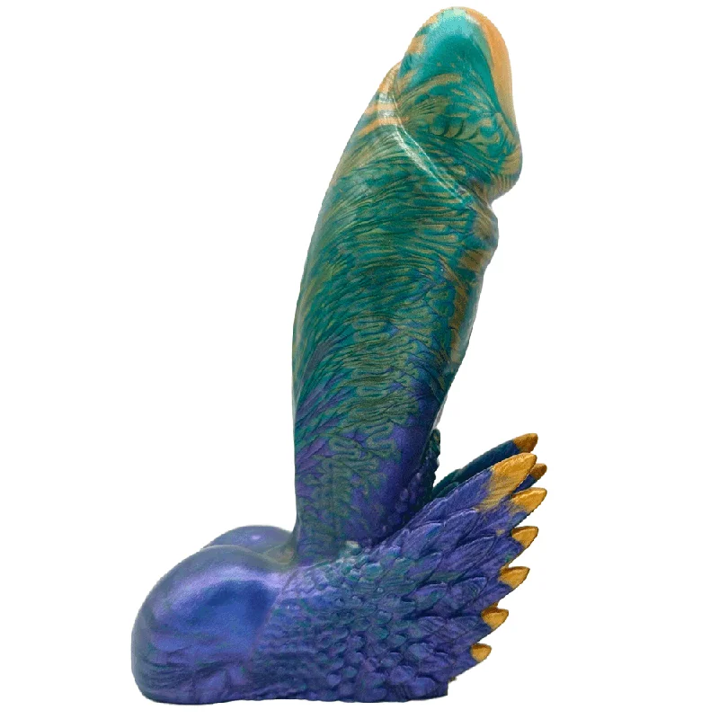 6.5" Fascinus Winged Phallus - Silicone Dildo - OG Peacock II