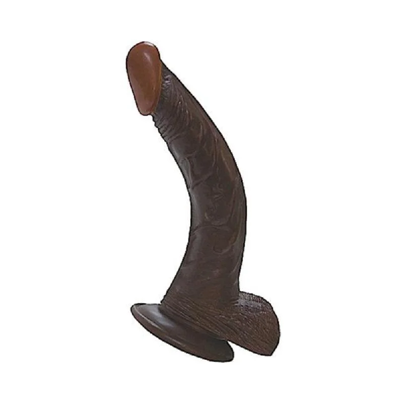 Afro American Whoppers 8 inch Curved Realistic Dildo with Balls