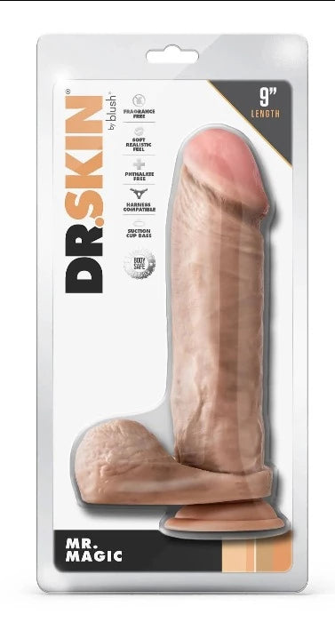 Dr. Skin ''Mr. Magic'' 9 Inch Dildo W/ Balls -Beige