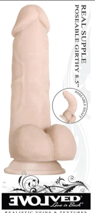 Evolved "Real Supple" Poseable Girthy 8.5" Dildo