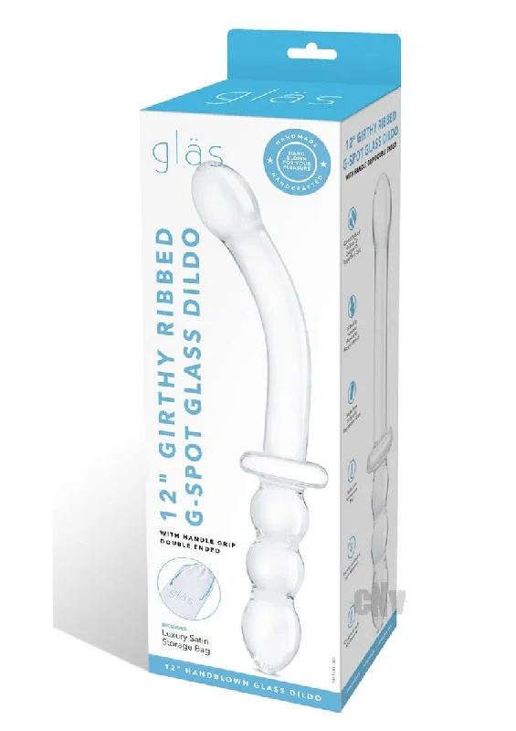 Girthy Rib Gspot Glass Dildo Handle