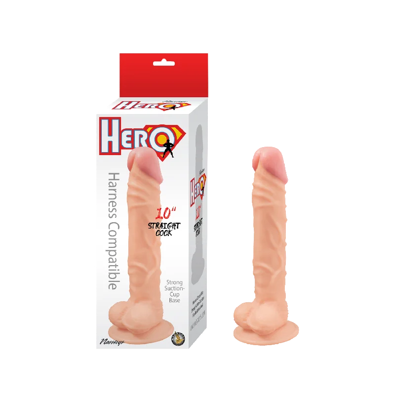 HERO 10″ STRAIGHT COCK-WHTE