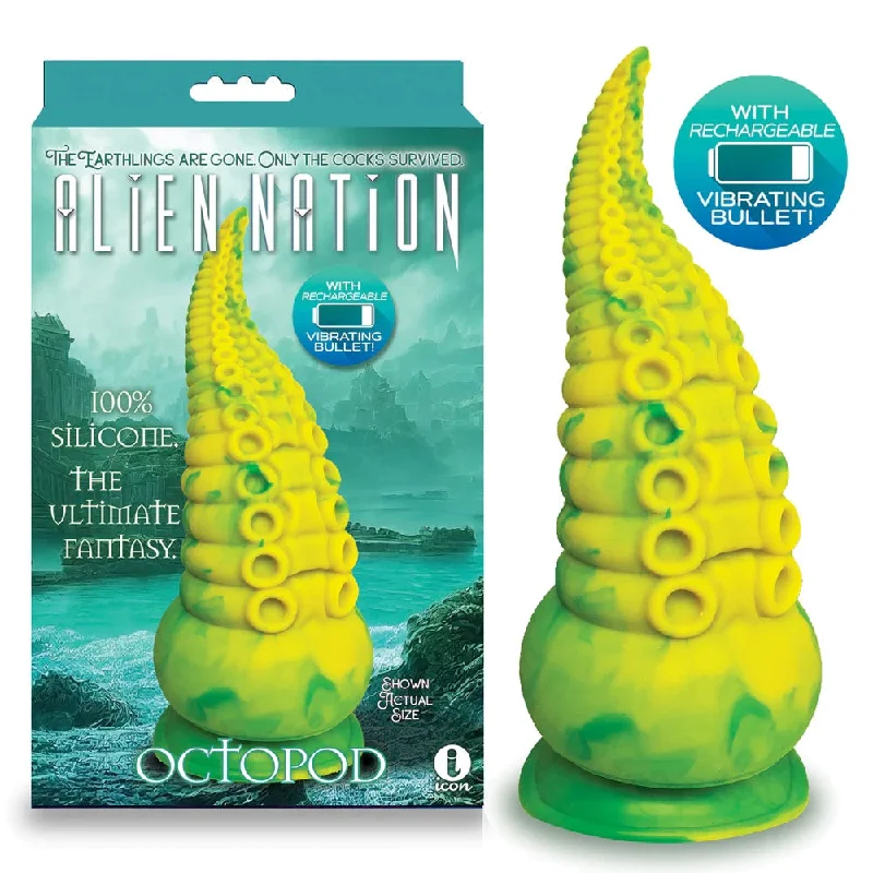 Alien Nation - Octopod - Yellow/Green 22.9 cm USB Rechargeable Vibrating Fantasy Dong