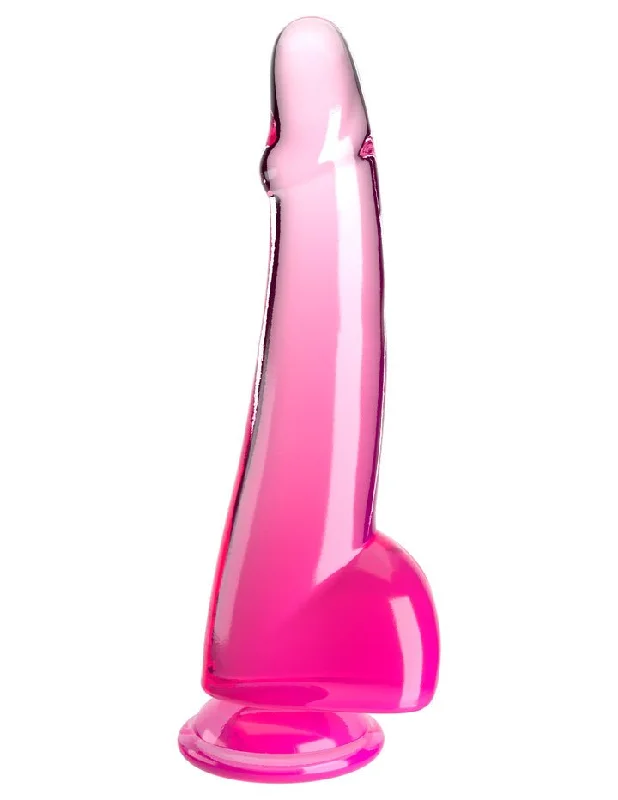 King Cock Clear With Balls 10in Pink