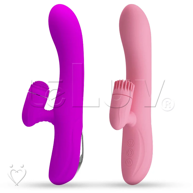 Rabbit Vibrator Rotating Nubs Clitoral Tickler Smooth Silicone Rechargable