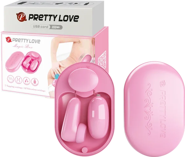 Pretty Love Magic Box Bullet & Stimulator 12 Vibration 12 Tapping Settings Waterproof Rechargeable