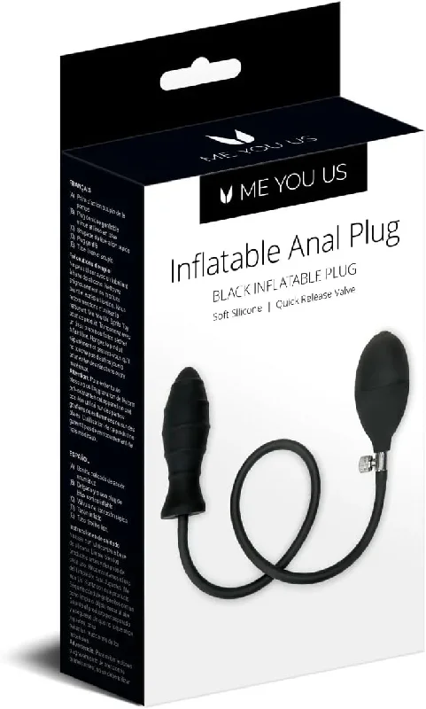 Me You Us ''Inflatable'' Anal Ribbed Plug - Black