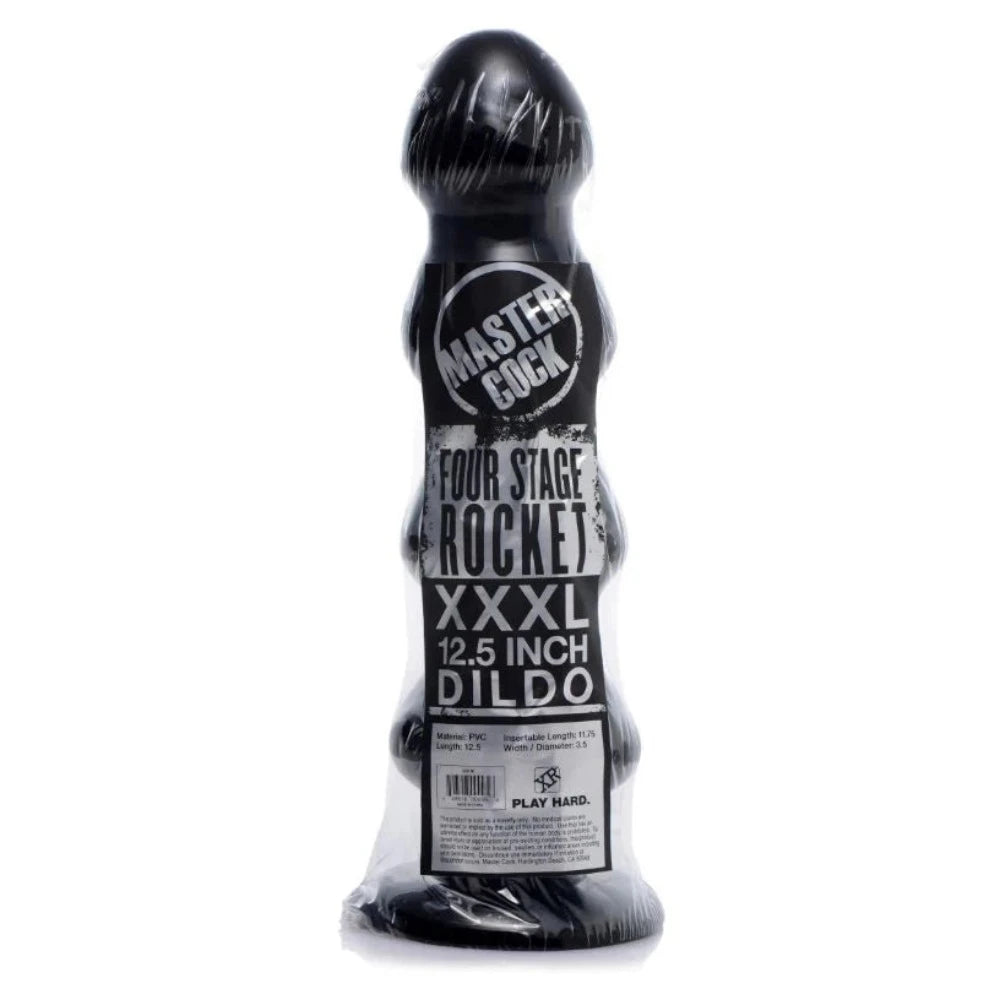 MS Four Stage 12.5'' Rocket Dildo -Black