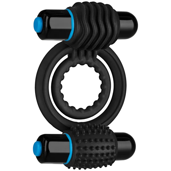 Optimale Silicone Vibrating Double C-Ring Waterproof - Black