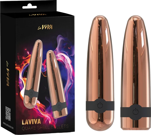 LaViva Quake Shell Bullets 10 Frequency Intense Vibration Modes Dual Bullets Included