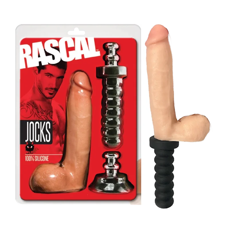 Rascal Jocks Johnny Silicone Dildo with Handle or Suction Cup Base 8inch