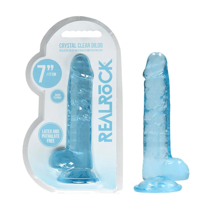 RealRock 7'' Realistic Dildo With Balls - Blue Dong