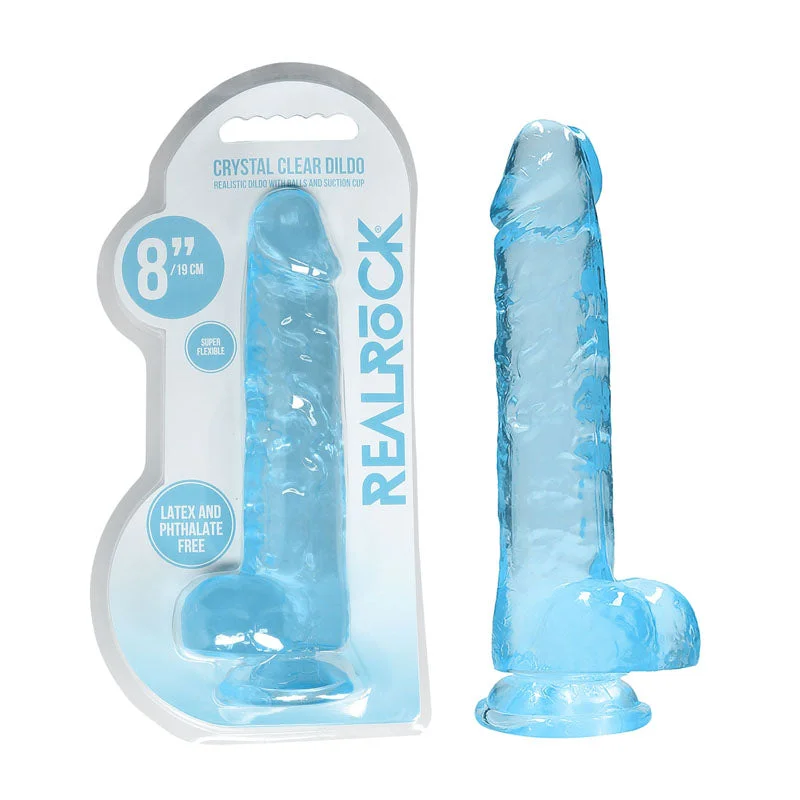 RealRock 8'' Realistic Dildo With Balls - Blue Dong