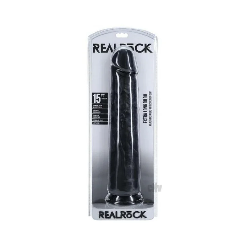 Realrock Extra Long 15 In. Dildo Black