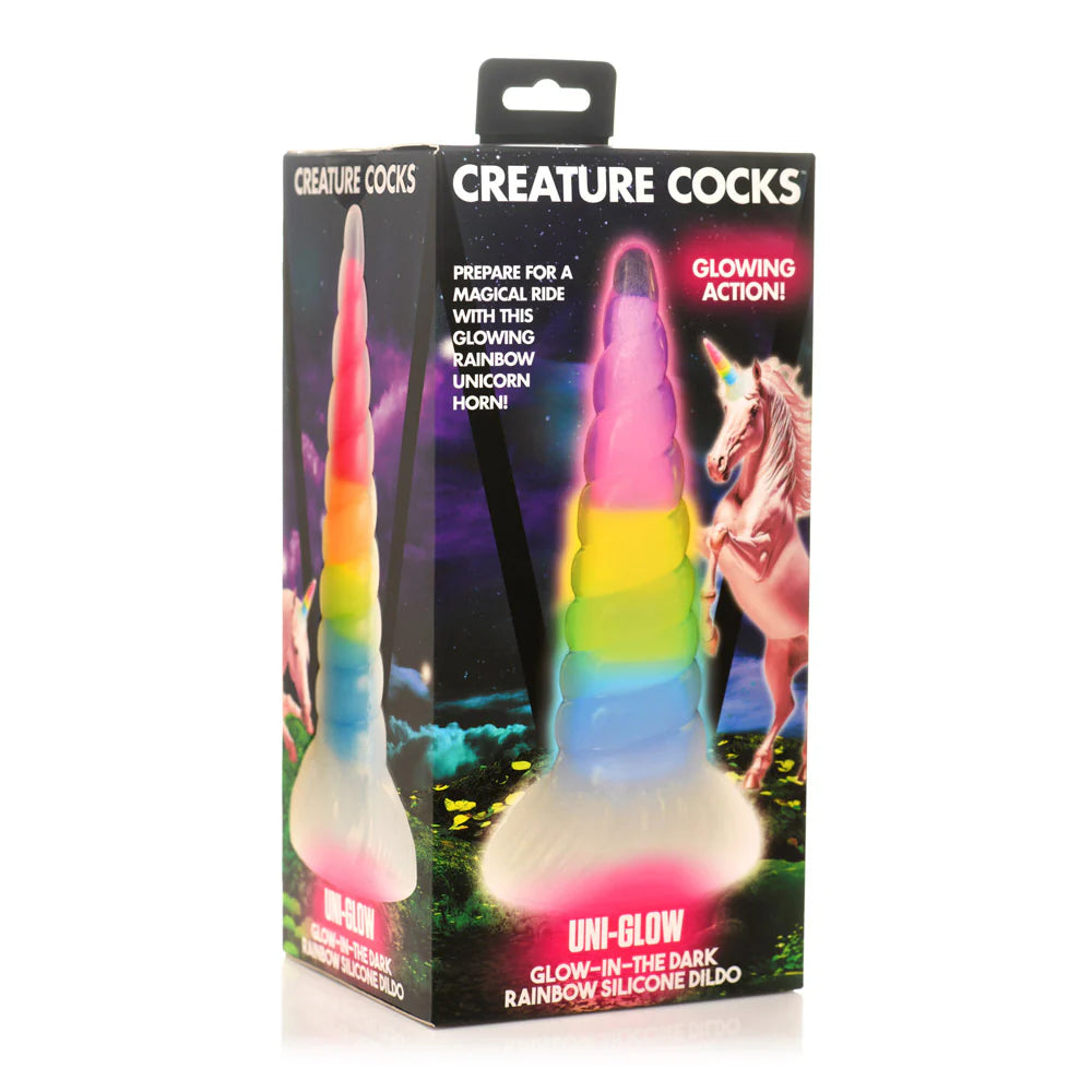 Creature Cocks ''Uni-Glow'' Glow-In-Dark Rainbow Dildo