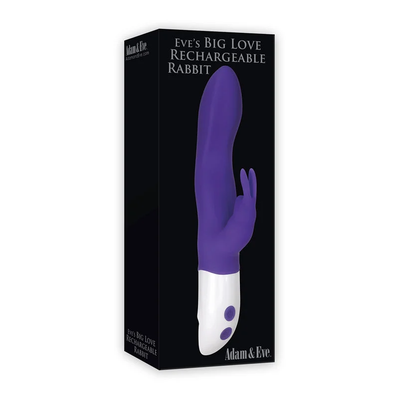 Adam & Eve Eve's Big Love Rechargeable Silicone Rabbit Vibrator Purple