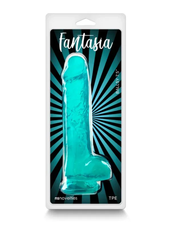 Fantasia Ballsy 7.5" Dildo With Balls Teal