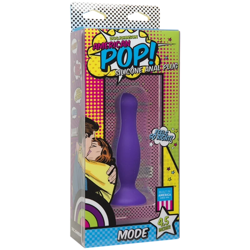 Doc Johnson American Pop! Mode 4.5" Silicone Anal Plug - Purple