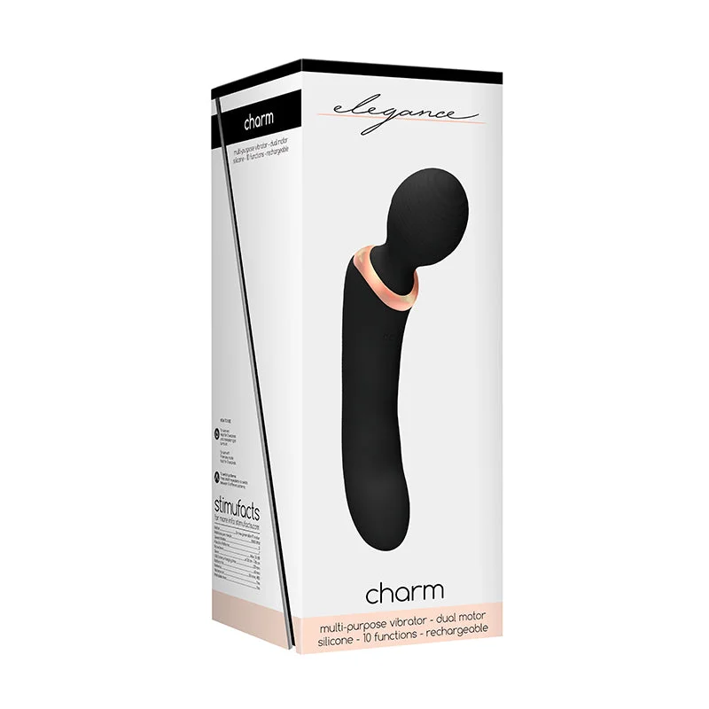 Elegance Double-Ended Rechargeable Dual Motor Vibrator/Massager - Black