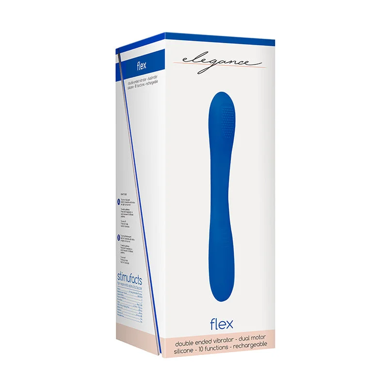 Elegance Ultimate Flexibility Flat Double-Ended Rechargeable Vibrator - Blue