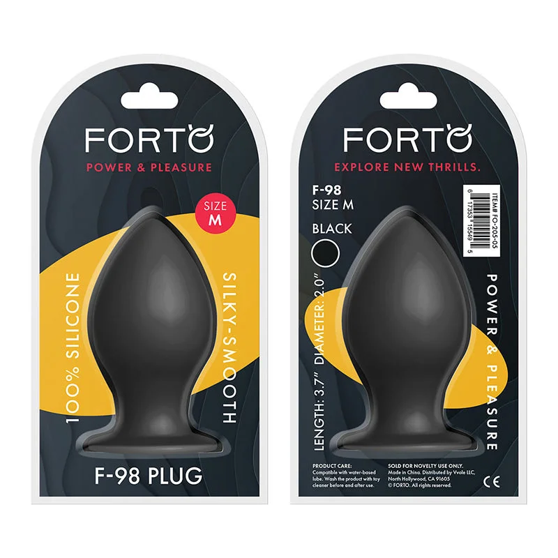 Forto F-98 Cone Silicone Anal Plug Medium Black