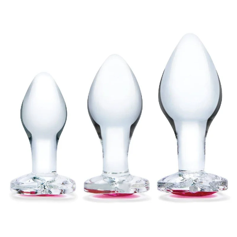 Glas 3Pc Heart Jewel Anal Training Kit