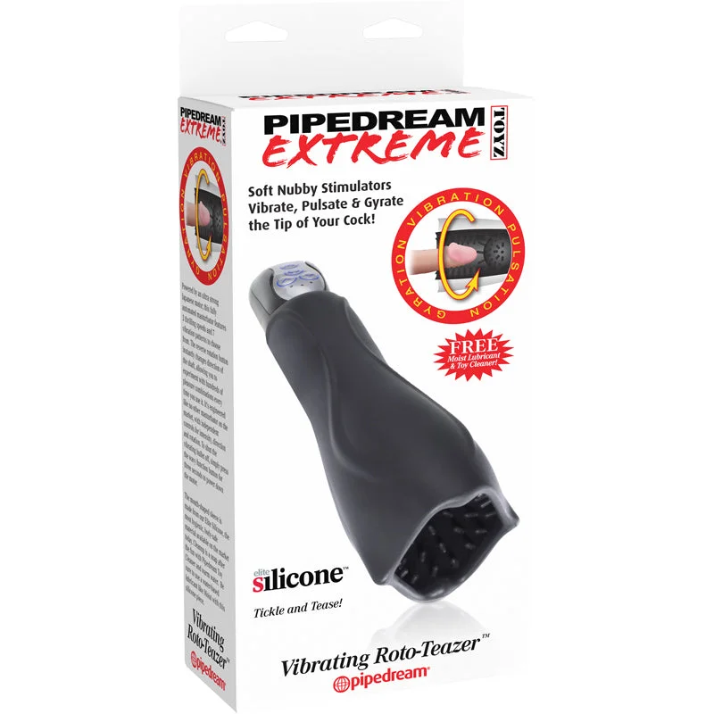 PDX Vibrating Roto-Teazer Gyrating Rotating Silicone Masturbator Black