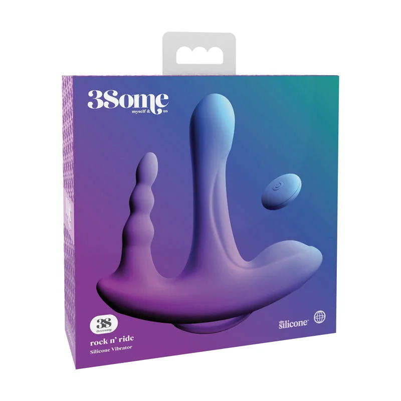 Pipedream 3Some Rock n' Ride Triple Stimulation Silicone Vibrator Purple