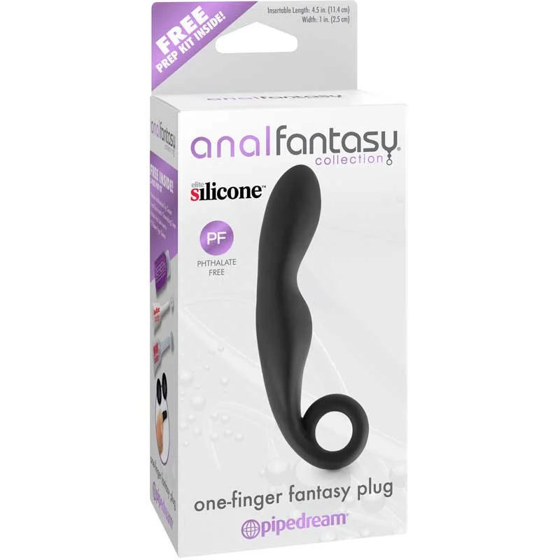 Pipedream Anal Fantasy Collection Silicone One-Finger Fantasy Plug Black