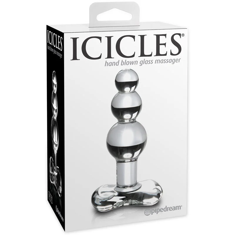 Pipedream Icicles No. 47 Beaded 4 in. Glass Anal Plug Clear