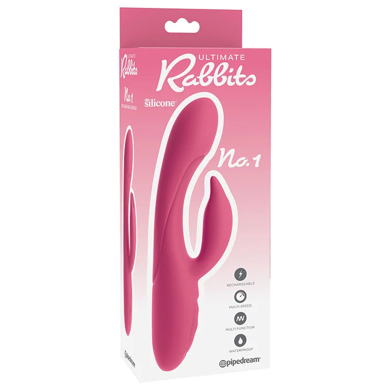 Pipedream Ultimate Rabbits No. 1 Rechargeable Silicone Dual Stimulation Vibrator Coral