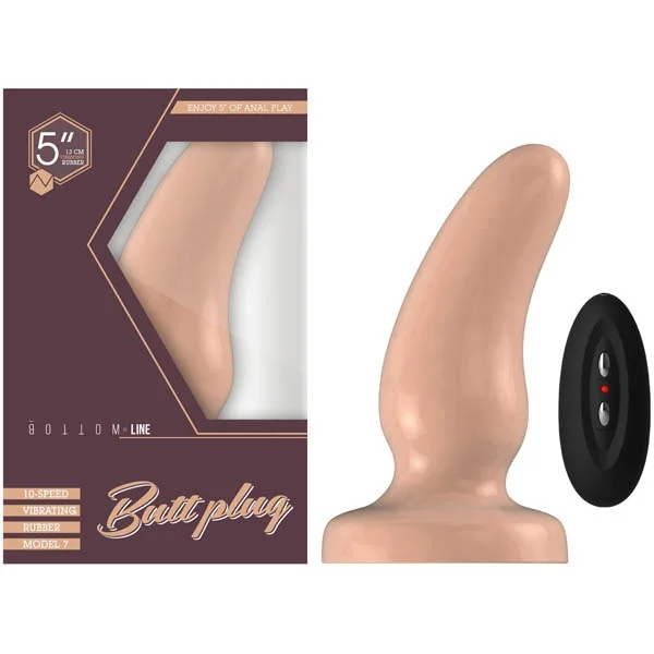 Shots Toys Bottom Line 5" Vibrating Butt Plug - Model 7 - Light