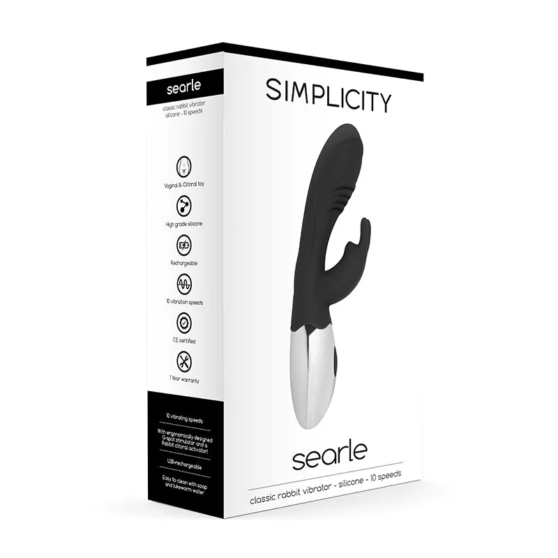 Simplicity SEARLE Classic rabbit vibrator - Black