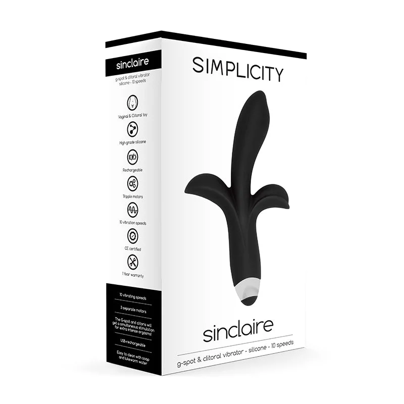 Simplicity SINCLAIRE G-spot + clitoral vibrator - Black