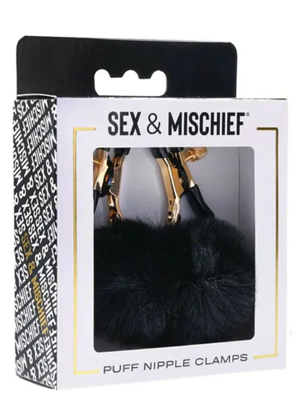 Sportsheets Sex & Mischief Puff Nipple Clamps Black/Gold