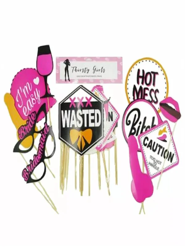 Thirsty Girls Hen's Night Photo Booth Prop Kit