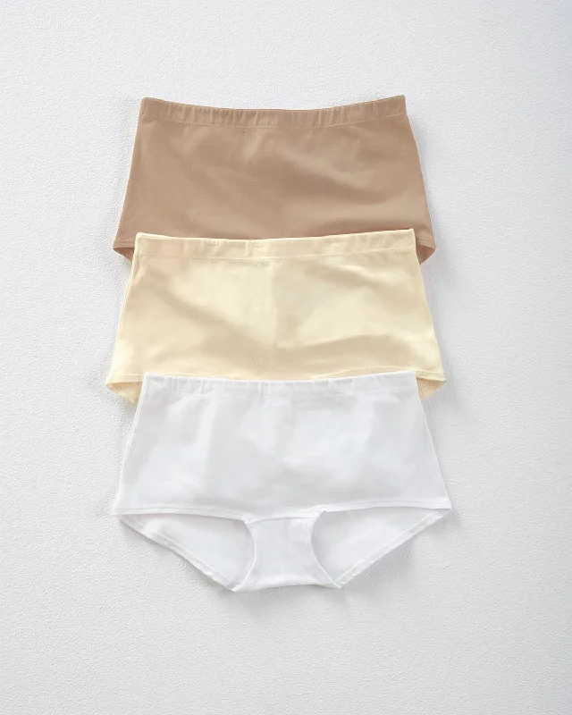 3-Pack Stretch Cotton Comfy Boyshort Panties