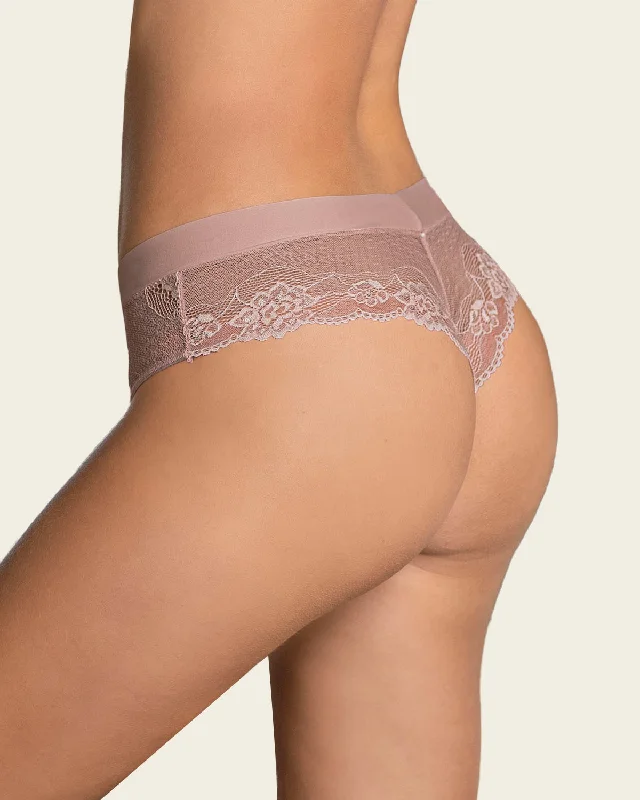 Cheeky Microfiber Panty with Lace Details