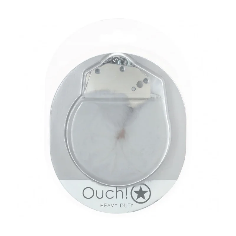 Ouch! Heavy-Duty Fluffy Handcuffs White